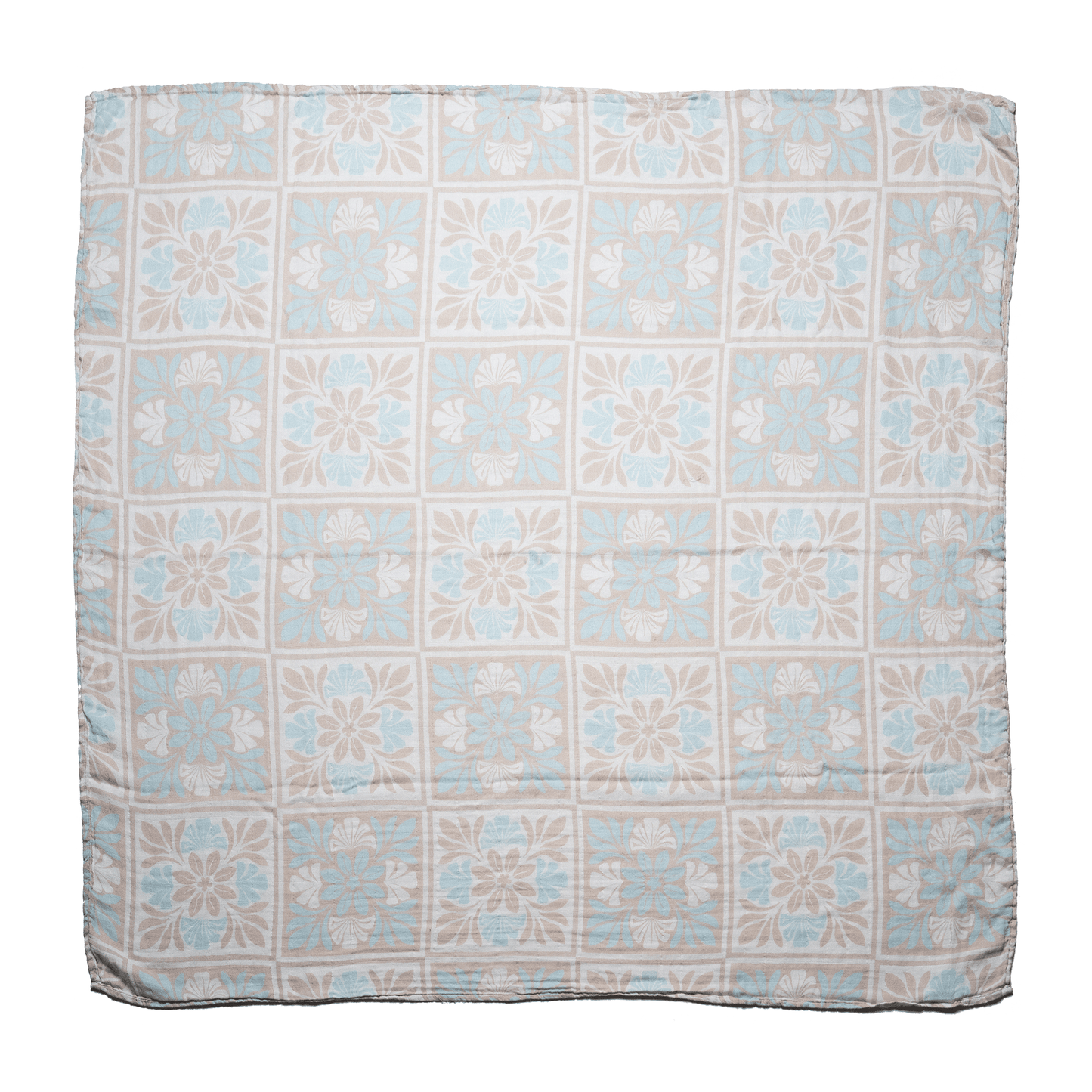 Blue Kuiki Naupaka Bamboo Muslin Kapa Moe (Swaddle Blanket)