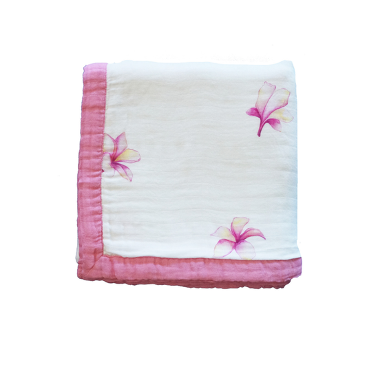 Plumeria Baby Bamboo Security Blanket