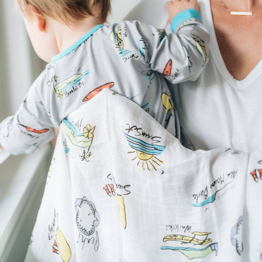 Surf Report Muslin Baby Swaddle Blanket