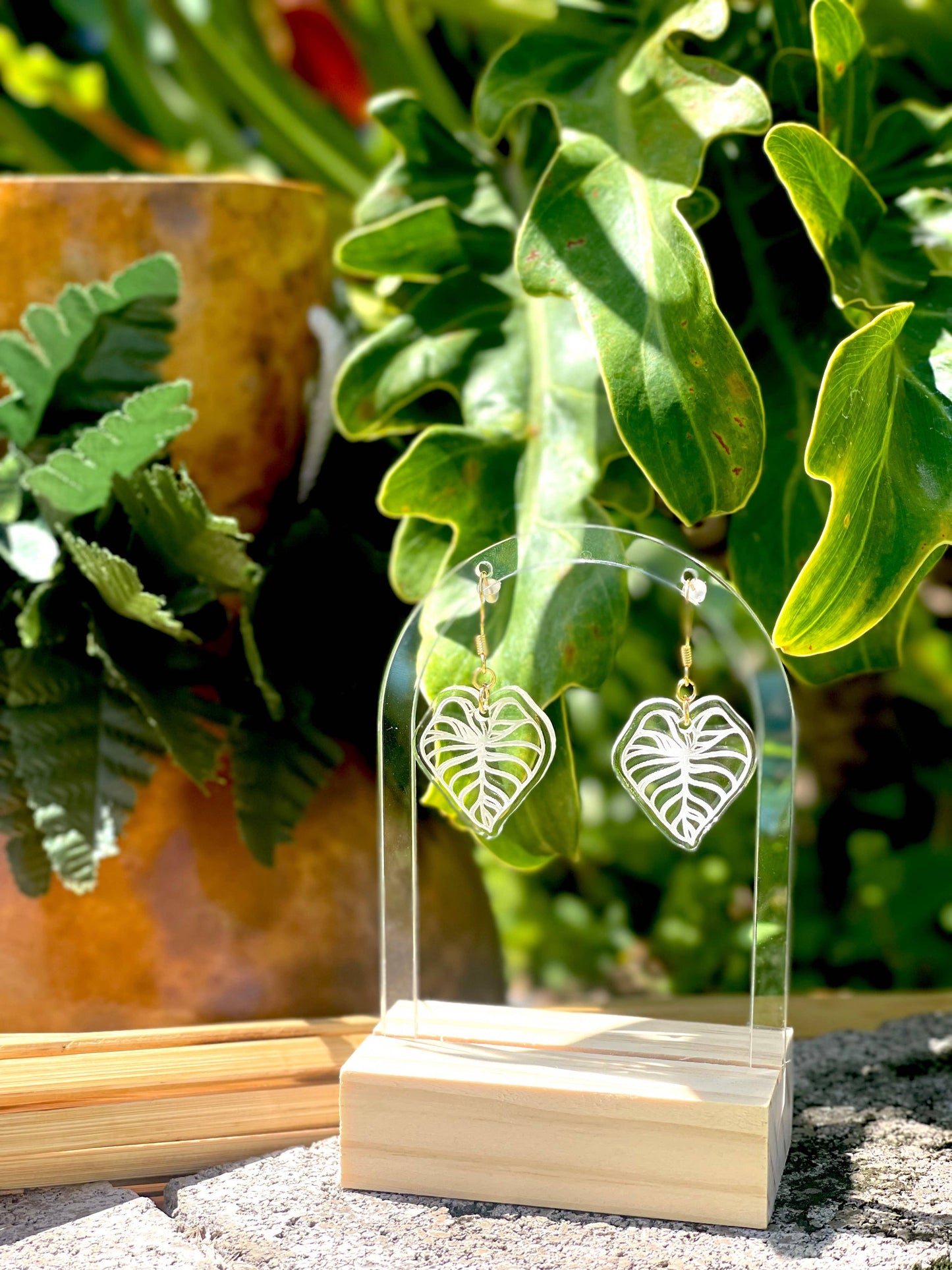 Kalo Earrings: Cherry Wood