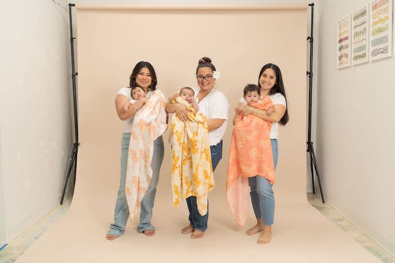 Hawaiian Yellow Plumeria Bamboo Muslin Swaddle Blanket