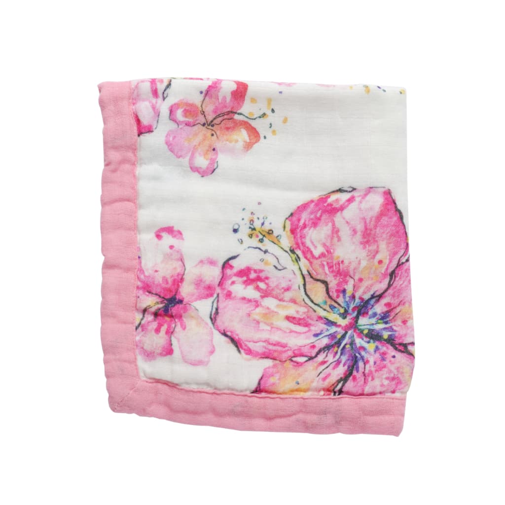 Hibiscus Kiss Baby Bamboo Security Blanket