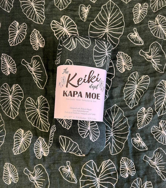 HAWAIIAN Signature Kalo Leaf Bamboo Muslin Swaddle Blanket