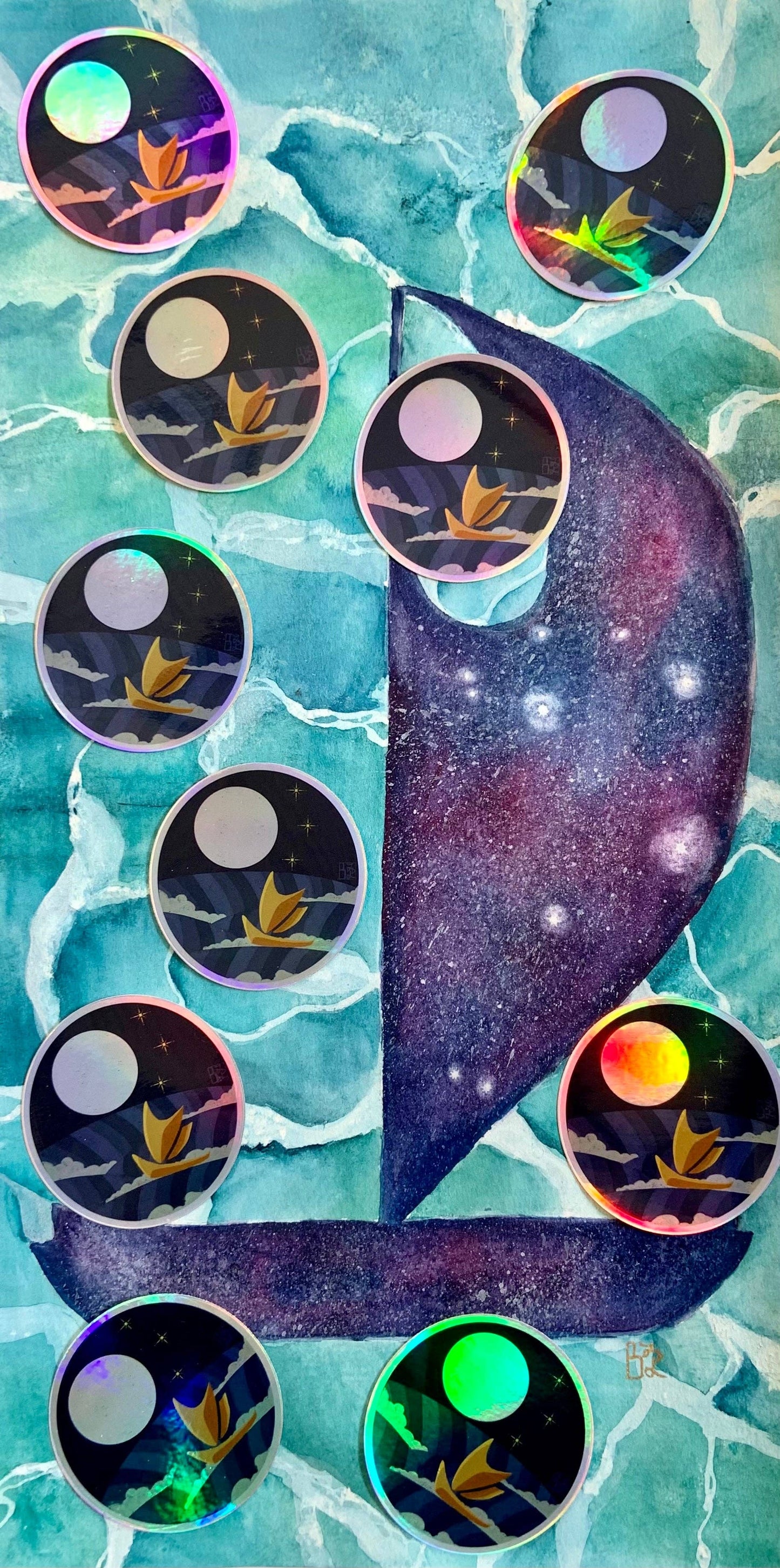 Hokulea Holographic Stickers