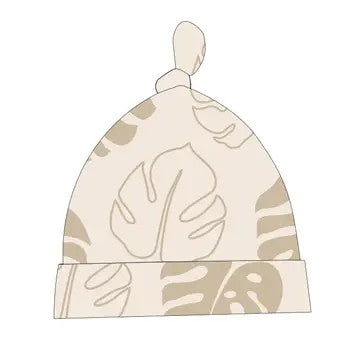 Coco Moon: Toasted Monstera Baby Bamboo Knotted Hat