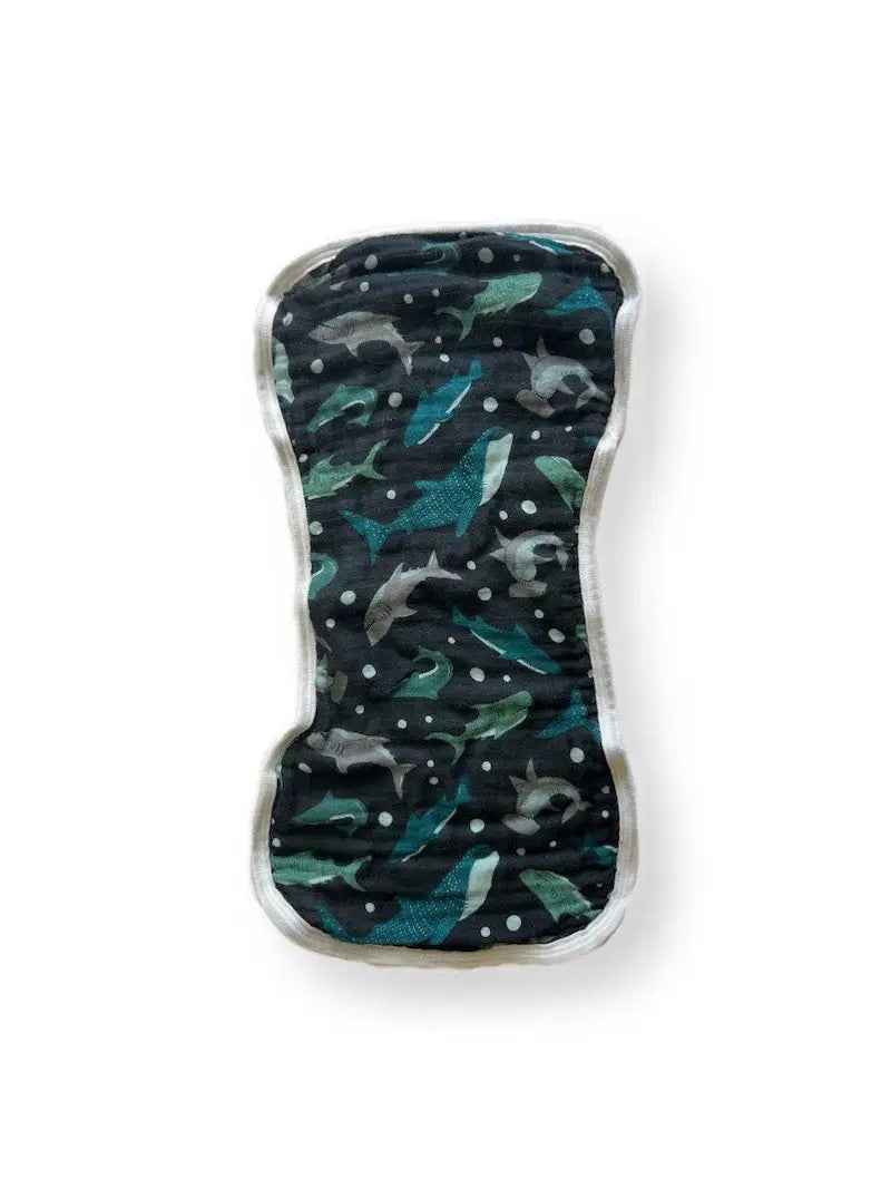 The Keiki Dept: Bamboo Muslin Burp Cloth Hawaiian Na Mano  Sharks