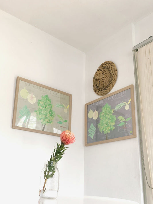 Kahua Aina: Na Mahele o ka Ulu - Breadfruit Poster - Beige